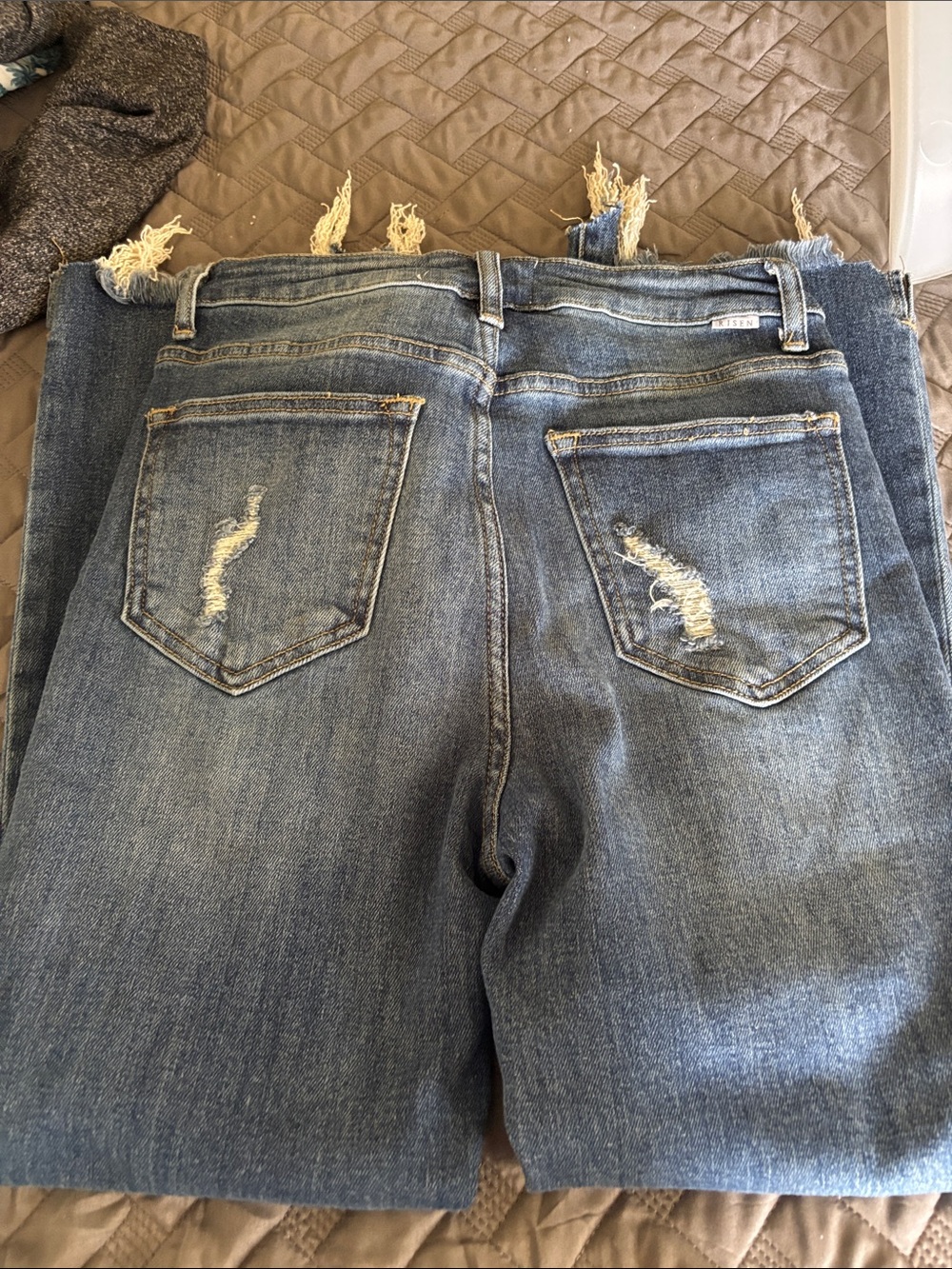 Distressed Blue Women's Ripped Jeans - Picture 5 of 6